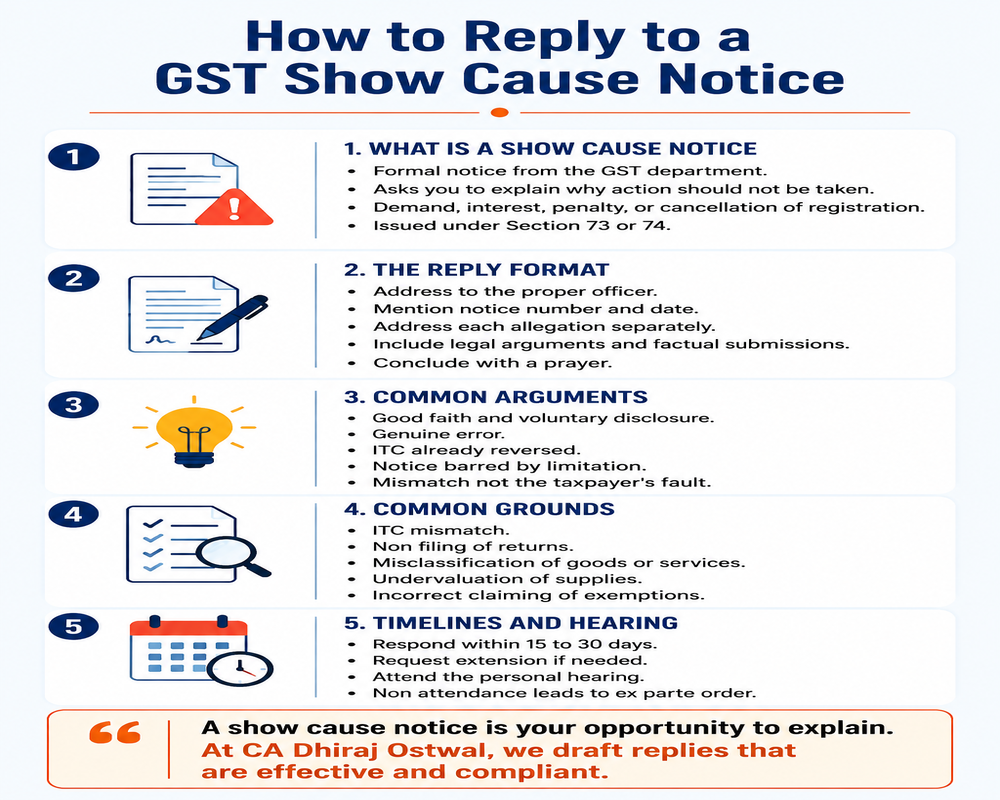 How To Reply To A GST Show Cause Notice Format, Arguments, And Common Grounds